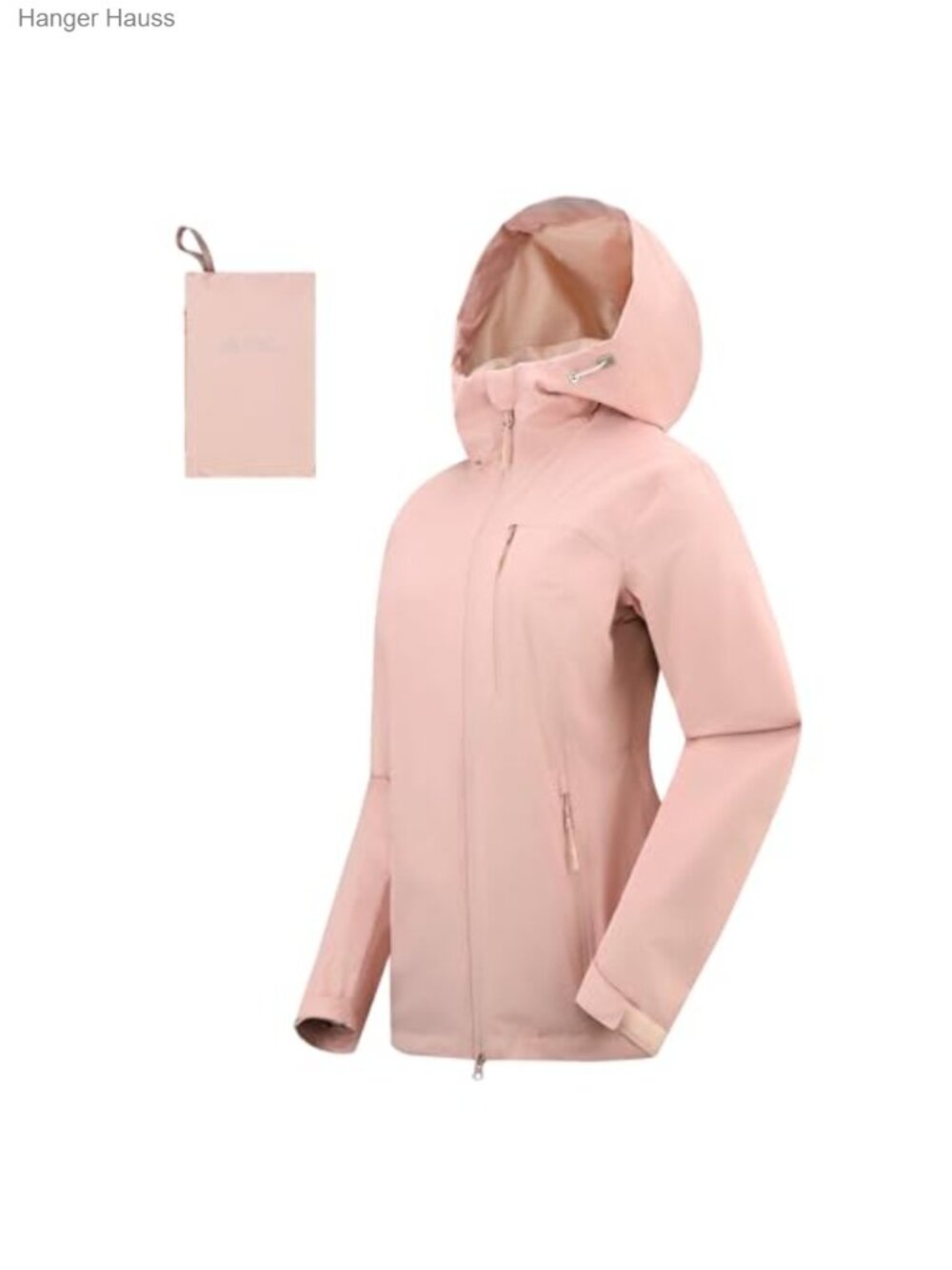 Waterproof Lightweight Packable Rain Jacket with Hood Two-Way Zipper